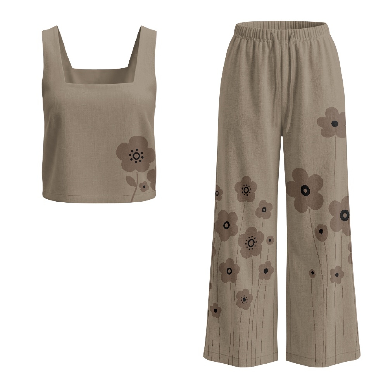 INSTANTARTS Women’s Linen Vest - Linen Pant Wide 评论和价格