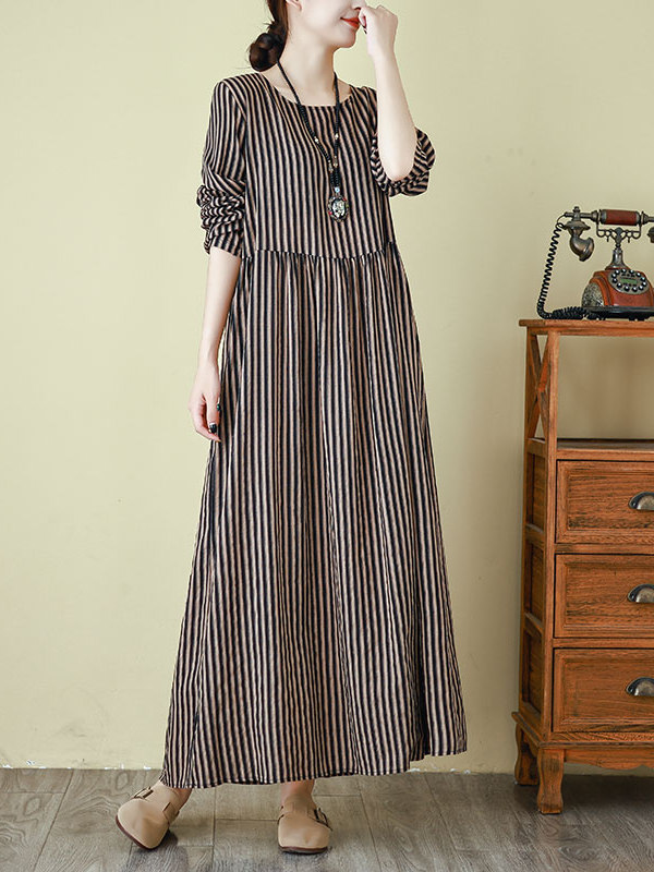 Spring New Style round Neck Lo - Linen Dress Wrap 评论和价格