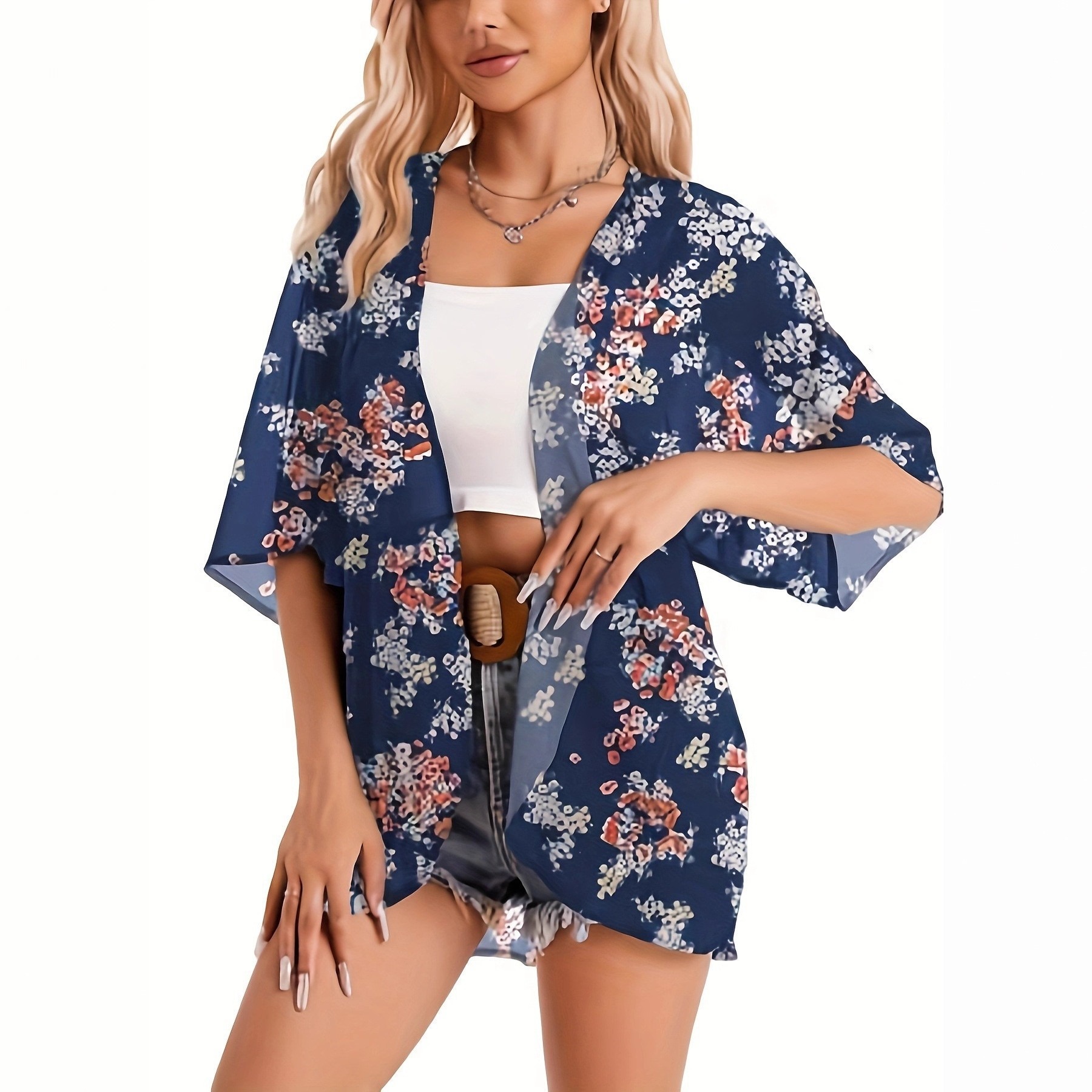 Swimsuit Woman 2025 Kimono Car - Kimono Sheer Floral 评论和价格