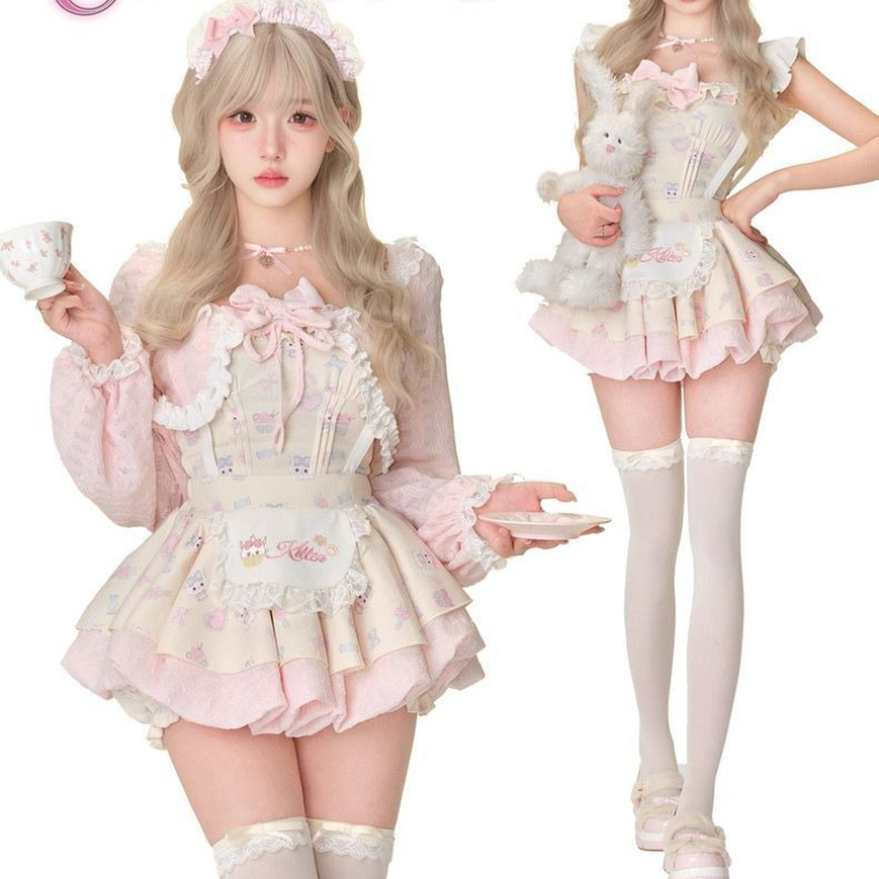 Japanese Sweet Lolita Style 3  - Crop Top Crochet 评论和价格