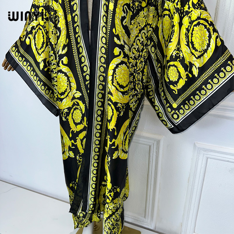 WINYI Africa boho print Kimono - Cover Up Kaftan 评论和价格