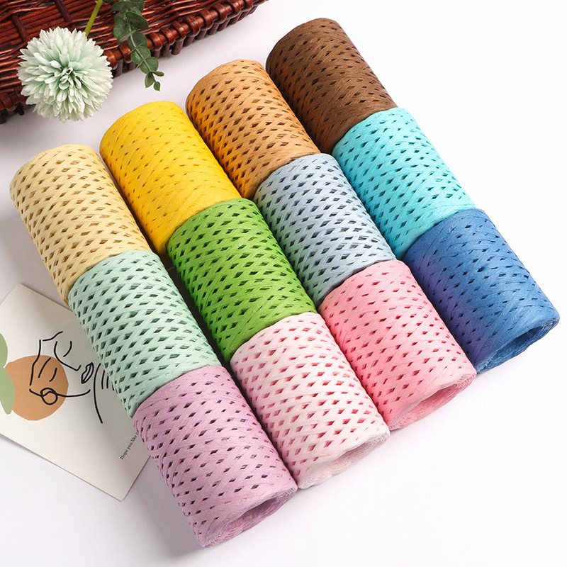 150M Natural Raffia Straw Yarn - Crochet Bag Raffia 评论和价格
