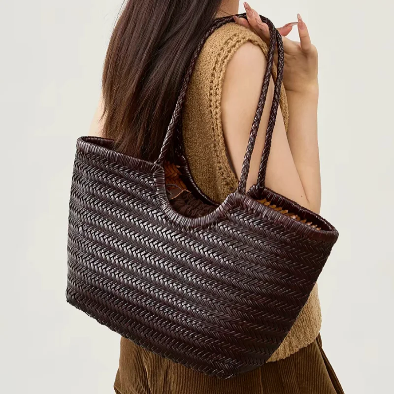 Brand Hand-woven Tote Bag Fren - Crochet Bag Raffia 评论和价格