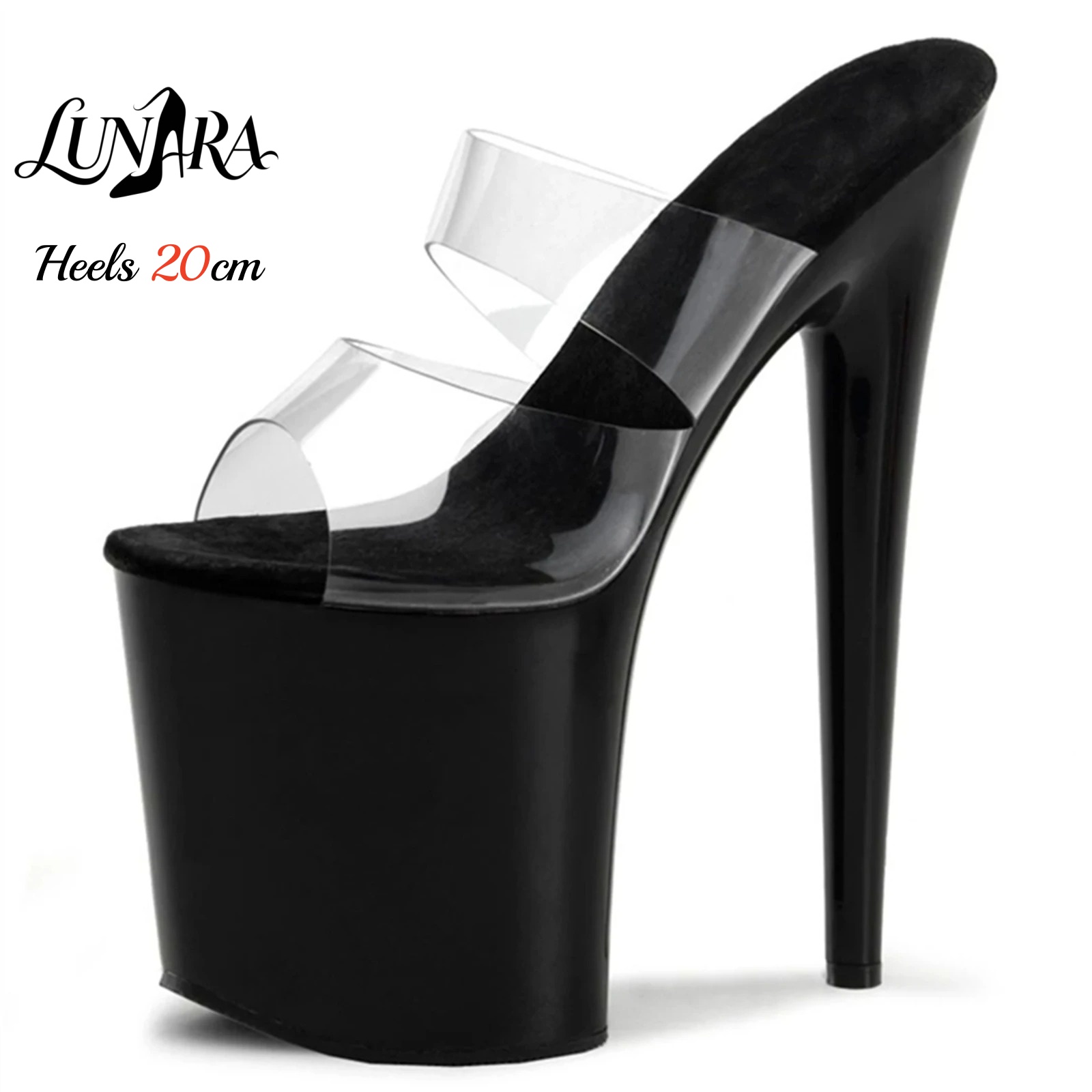 20cm Clear PVC Strappy Ultra H - Sandal Strappy Heeled 评论和价格
