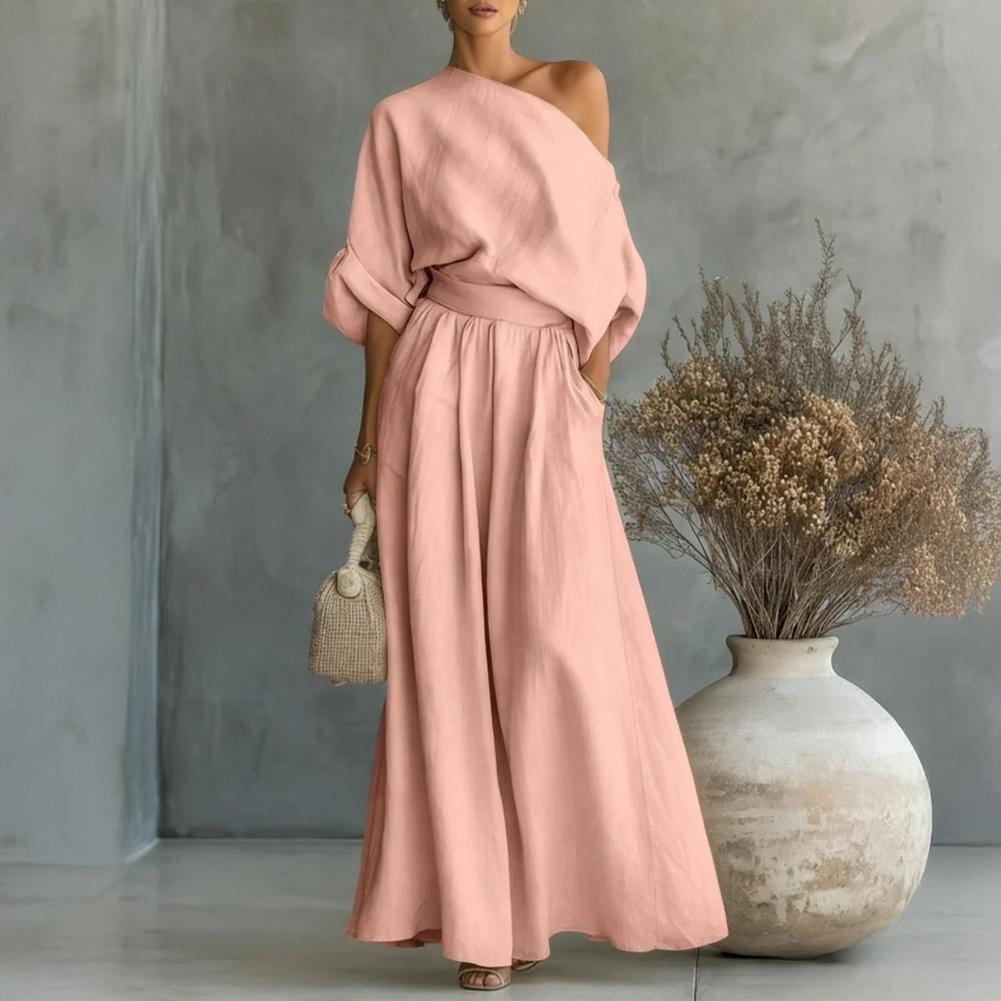 Women Blouse Pants Set Elegant - Blouse Off Shoulder 评论和价格