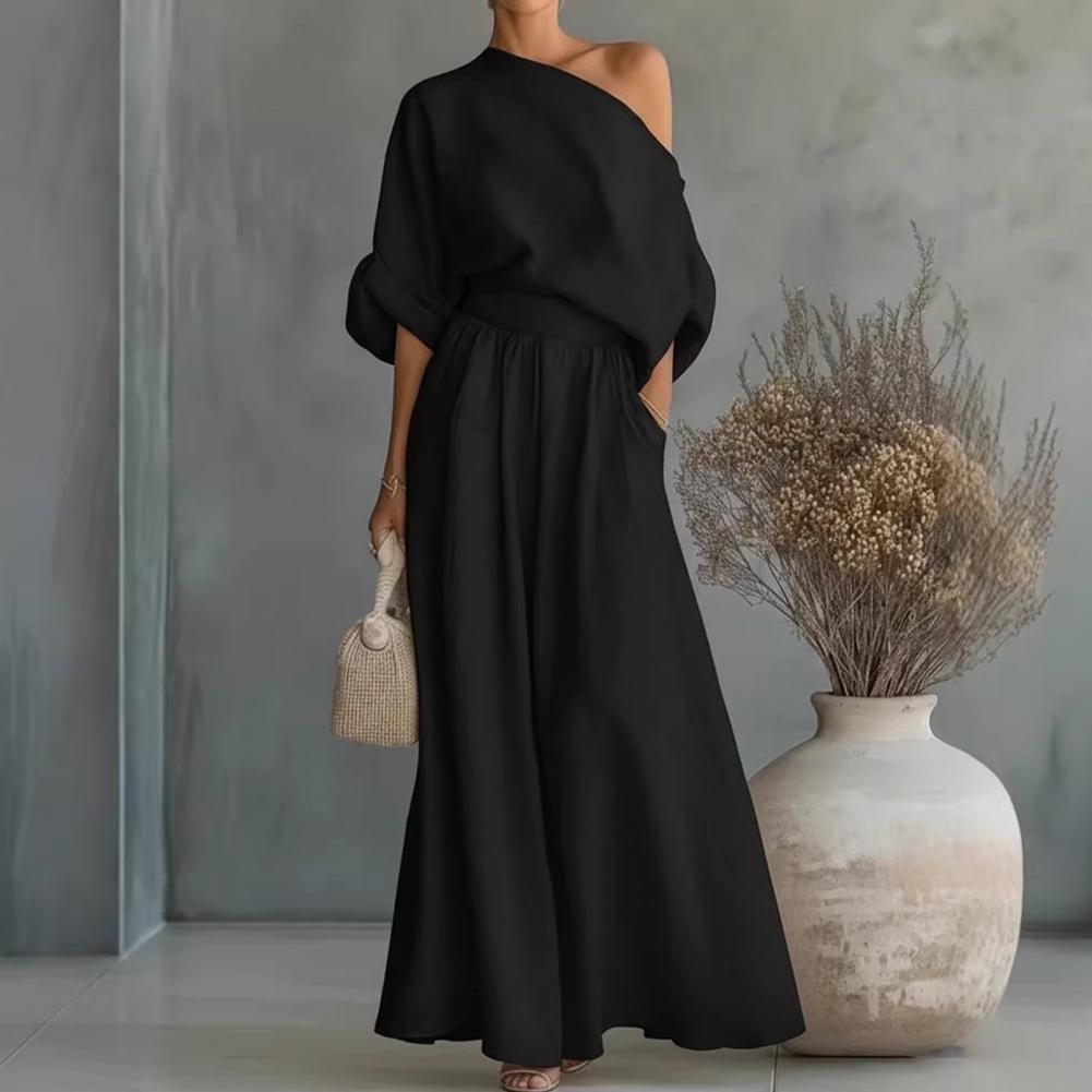 Women Blouse Pants Set Elegant - Blouse Off Shoulder 评论和价格