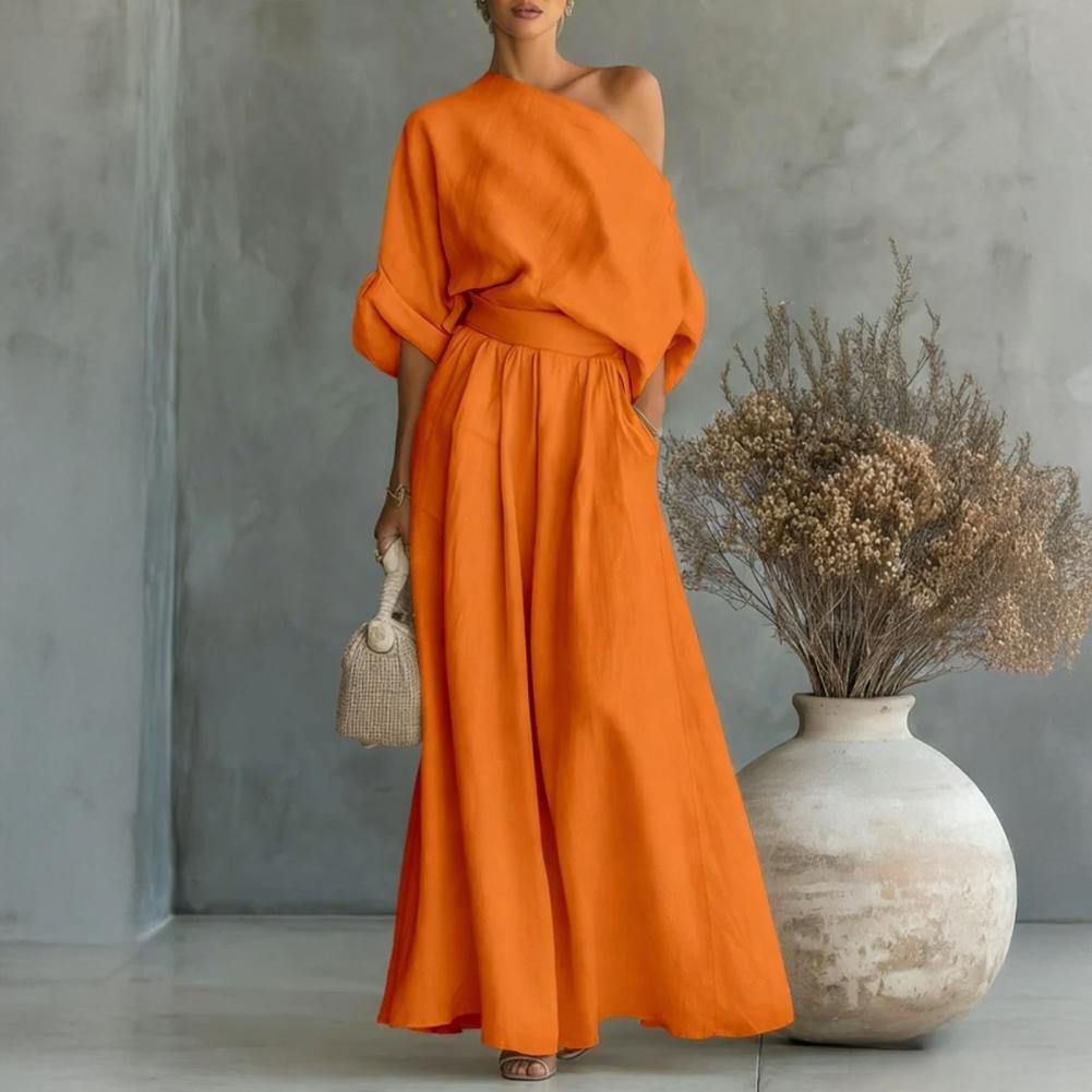 Women Blouse Pants Set Elegant - Blouse Off Shoulder 评论和价格