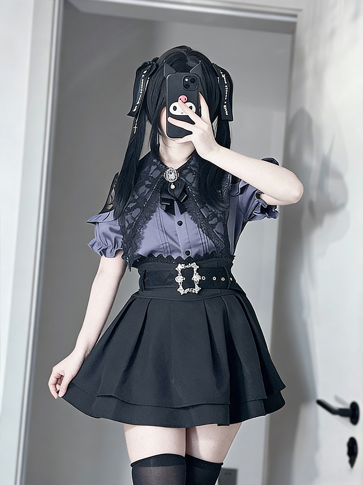 Gothic Style Shoulder Bared Sh - Blouse Off Shoulder 评论和价格