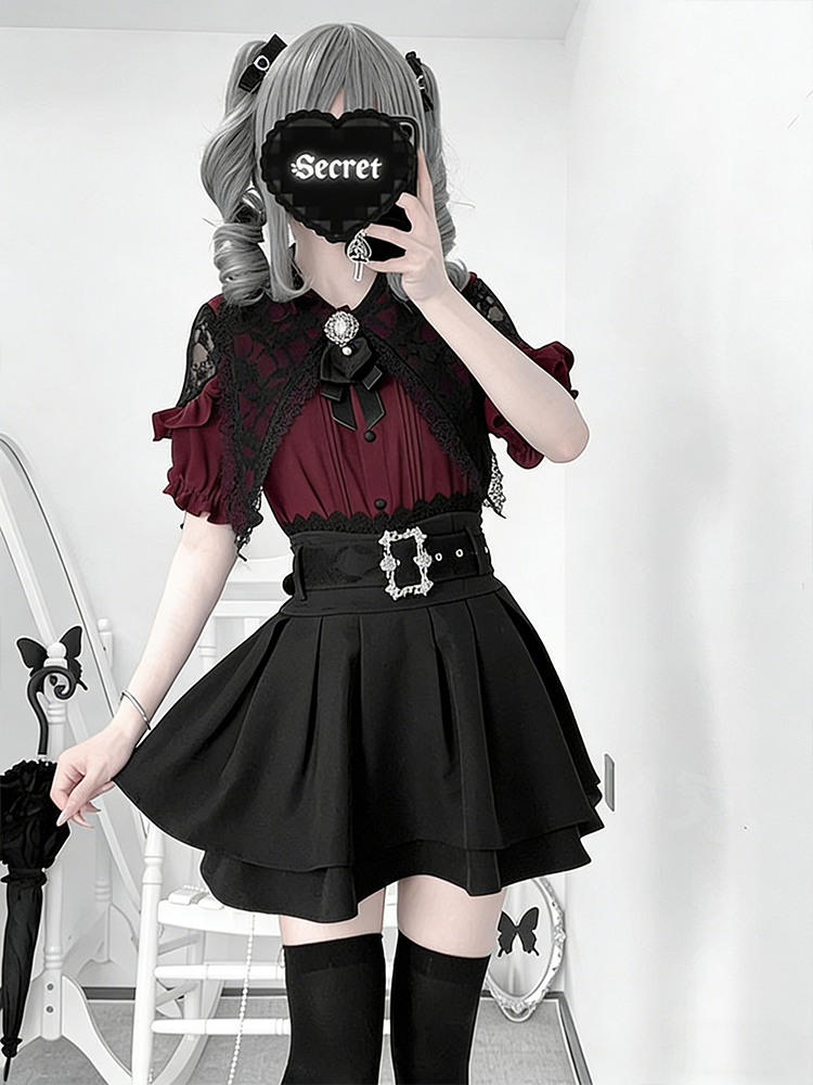 Gothic Style Shoulder Bared Sh - Blouse Off Shoulder 评论和价格