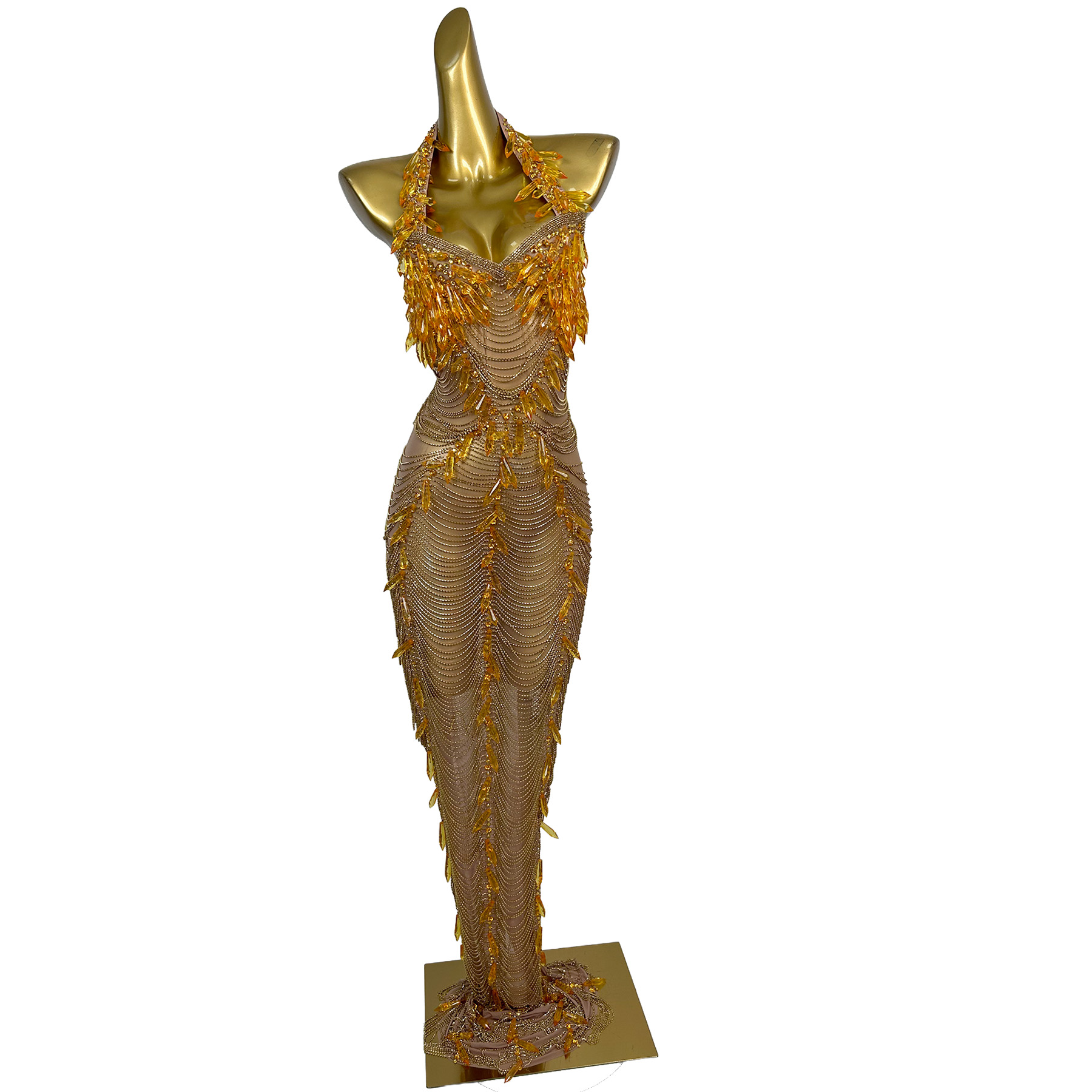 Ailisi Women Luxury Gold Cryst - Maxi Dress Halter 评论和价格