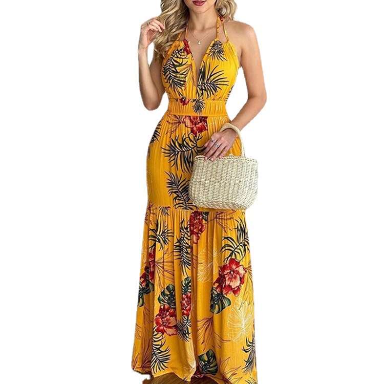 Floral Maxi Dress Long Backles - Maxi Dress Halter 评论和价格