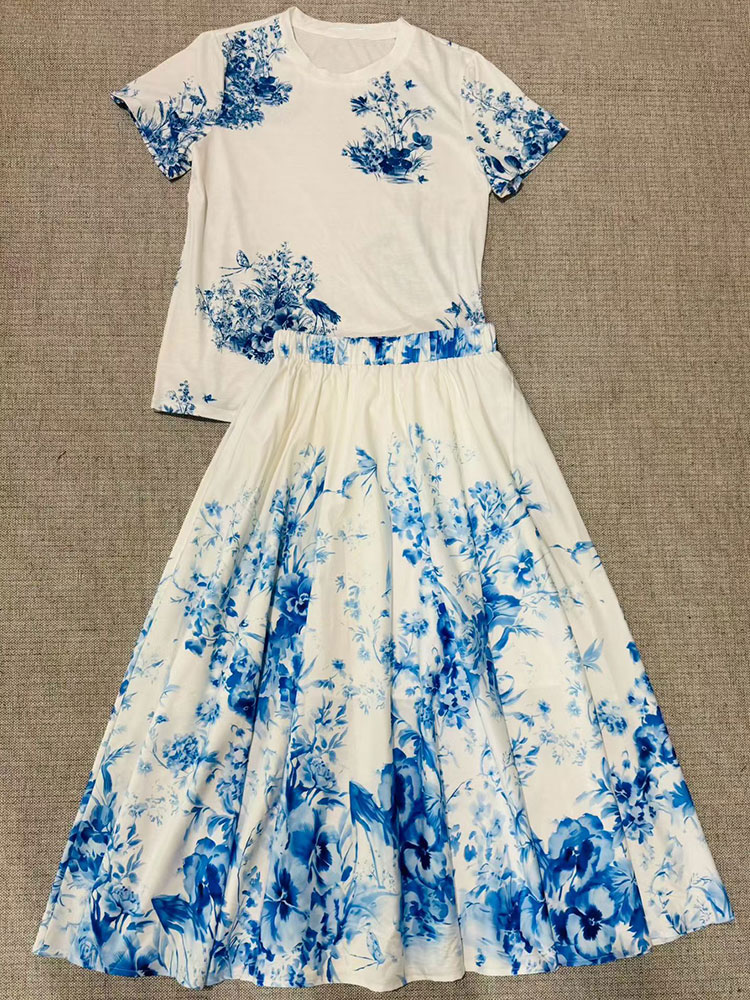 2026 New Summer Women  Floral  - Midi Skirt Floral 评论和价格