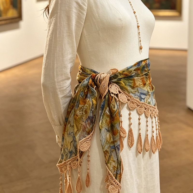 Vintage Floral Lace Hollow Tas - Cover Up Kaftan 评论和价格