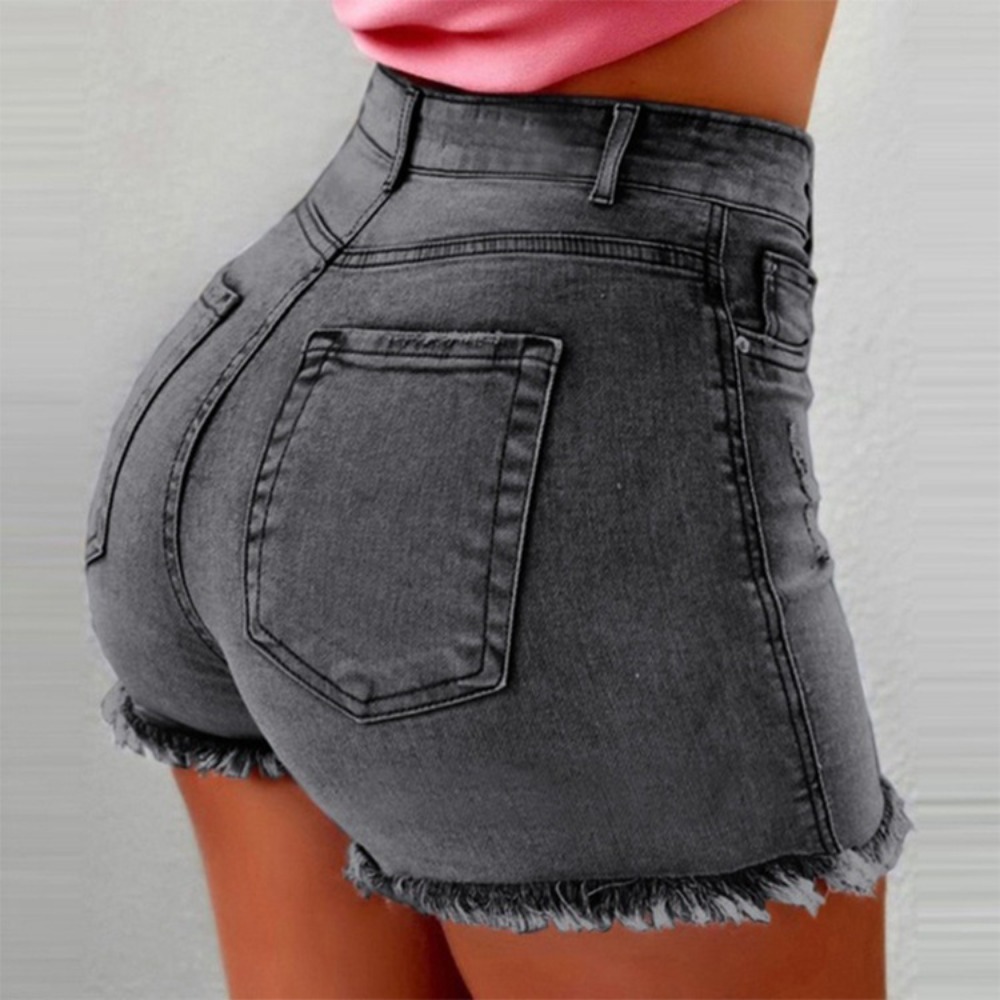 Women's High Waisted Denim Sho - Shorts Denim Frayed 评论和价格