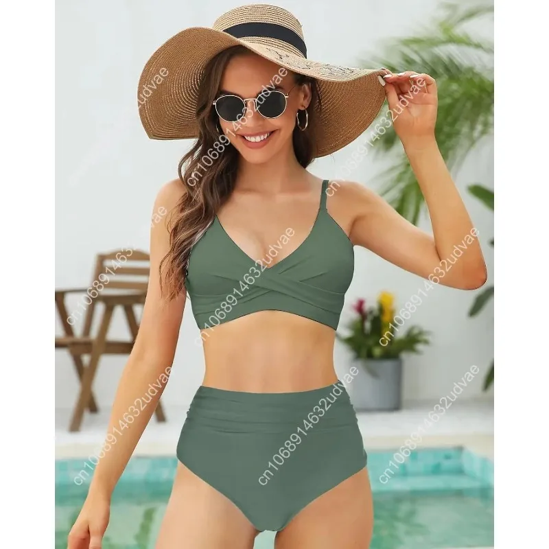 Women's High Waisted Bikini Se - Swimsuit Bikini Ruched 评论和价格