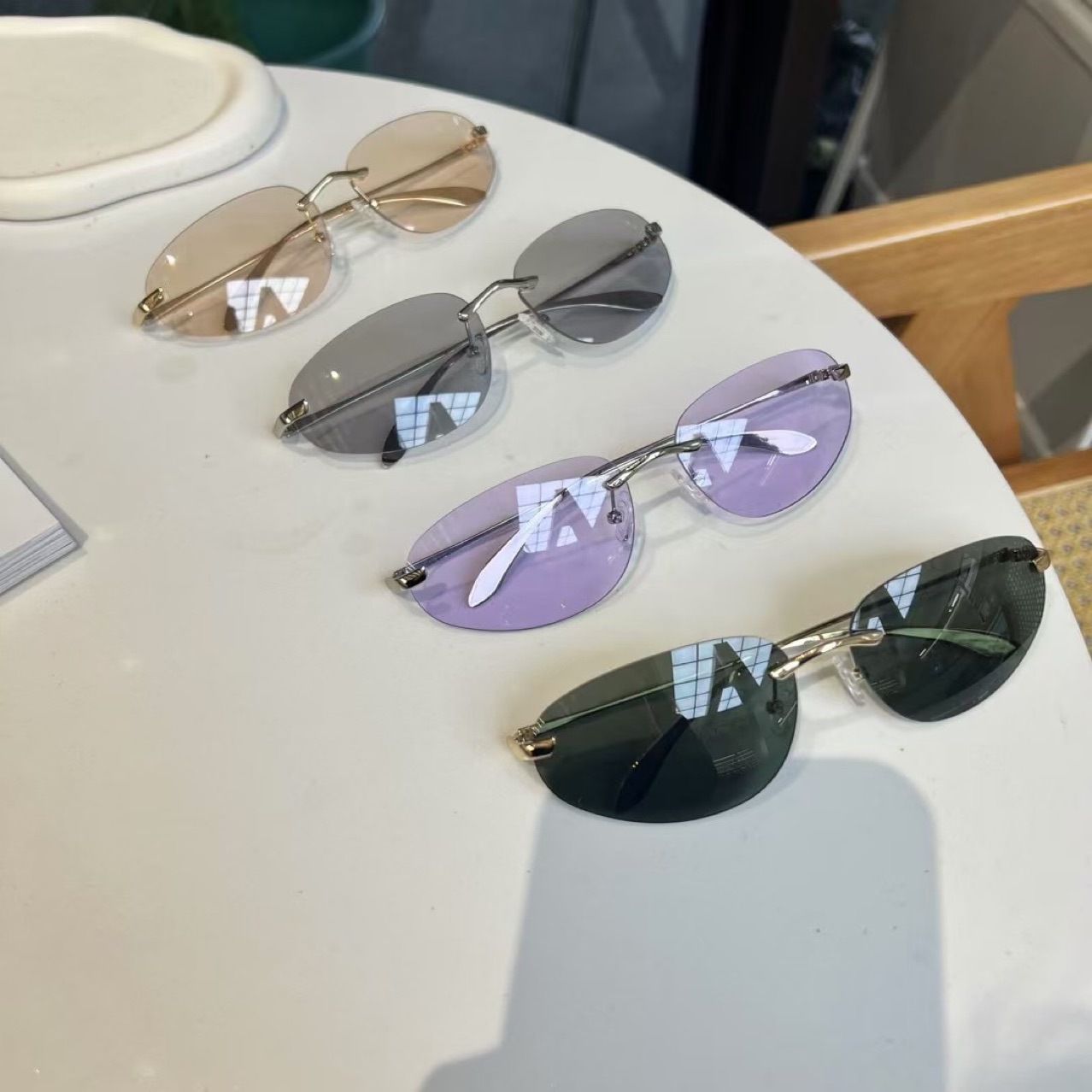 UV400 Rimless Shades, Cat Eye  - Sunglasses Cat Eye 评论和价格