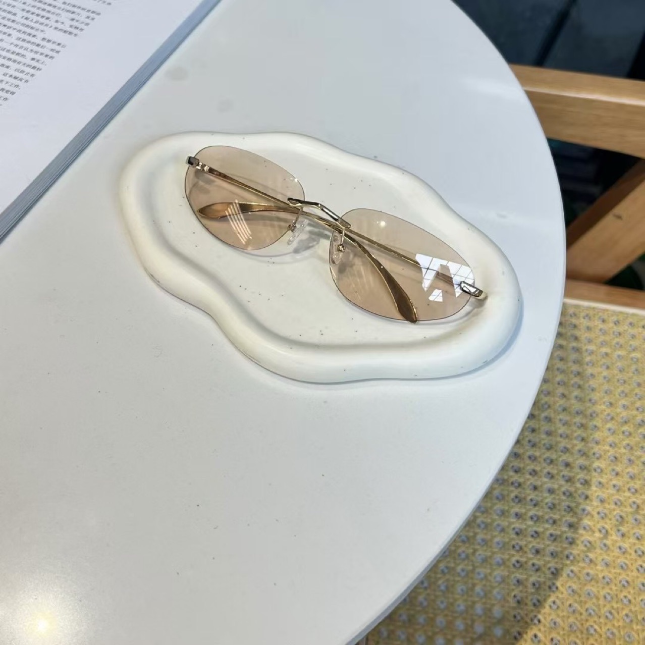 UV400 Rimless Shades, Cat Eye  - Sunglasses Cat Eye 评论和价格