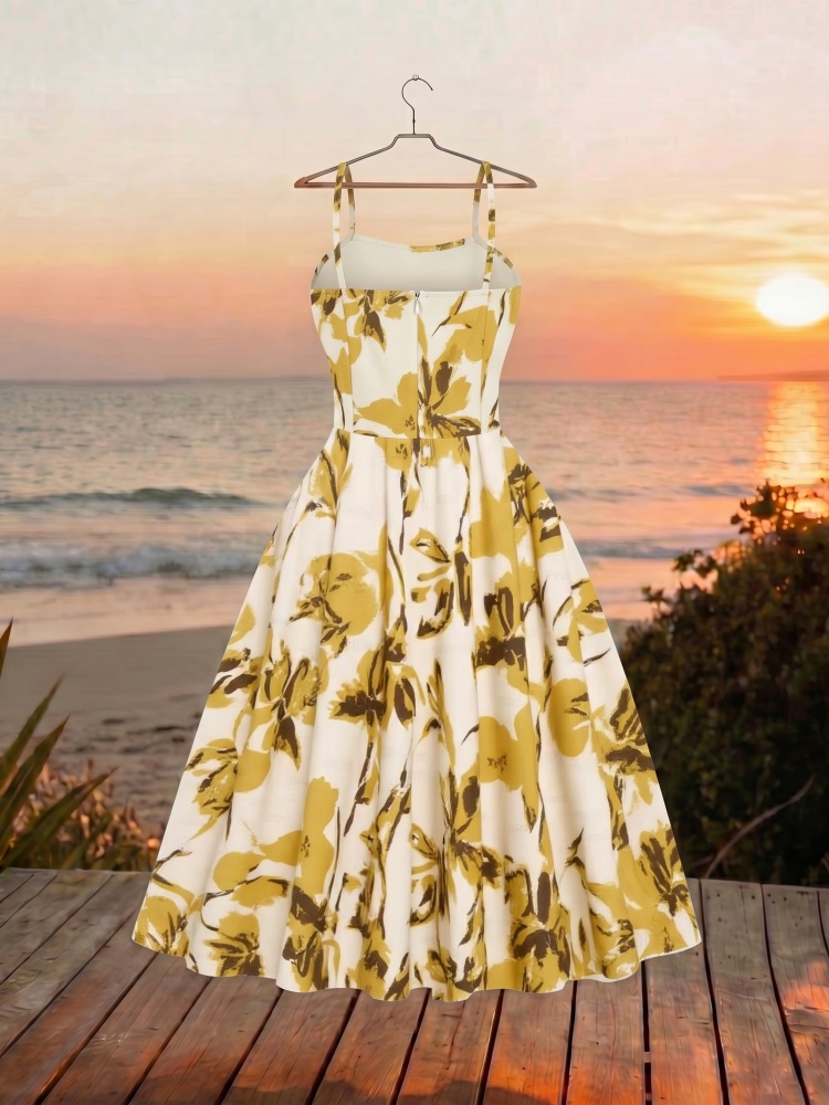 Spaghetti Strap Midi Dress Sel - Midi Skirt Floral 评论和价格