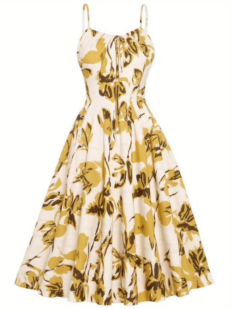 Spaghetti Strap Midi Dress Sel - Midi Skirt Floral 评论和价格