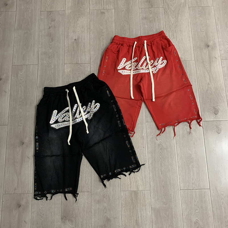 VALLEY Men Black Knee Casual S - Shorts Denim Frayed 评论和价格