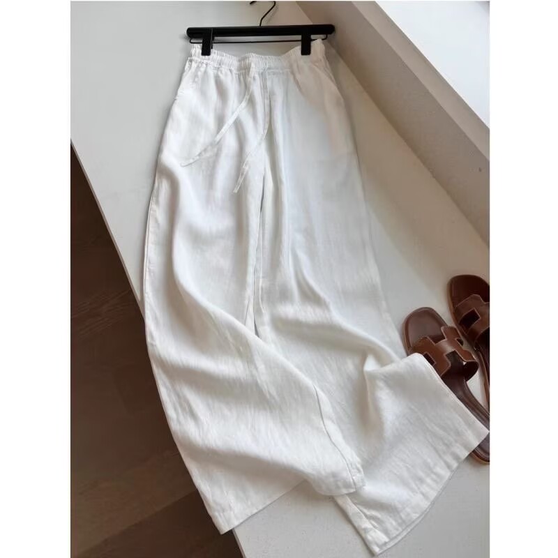 Korean White Cotton Linen Wide - Linen Pant Wide 评论和价格