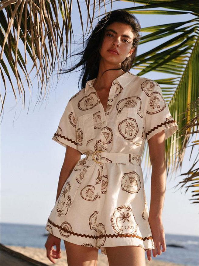 Elegant Floral Print Linen Wra - Linen Dress Wrap 评论和价格
