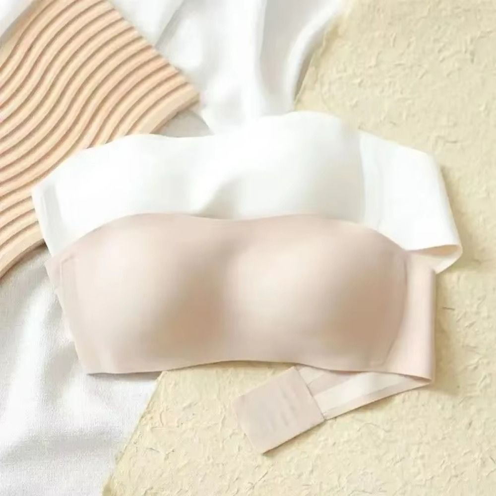 Solid Color Strapless Wrapped  - Bralette Triangle Set 评论和价格