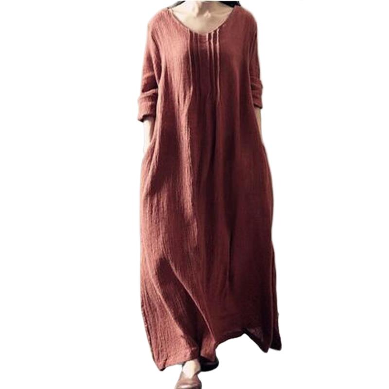 2025 Cotton Linen Vintage Full - Linen Dress Wrap 评论和价格