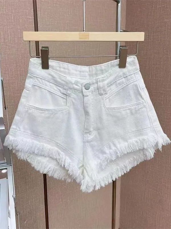 Casual Korean Style Frayed Hem - Shorts Denim Frayed 评论和价格