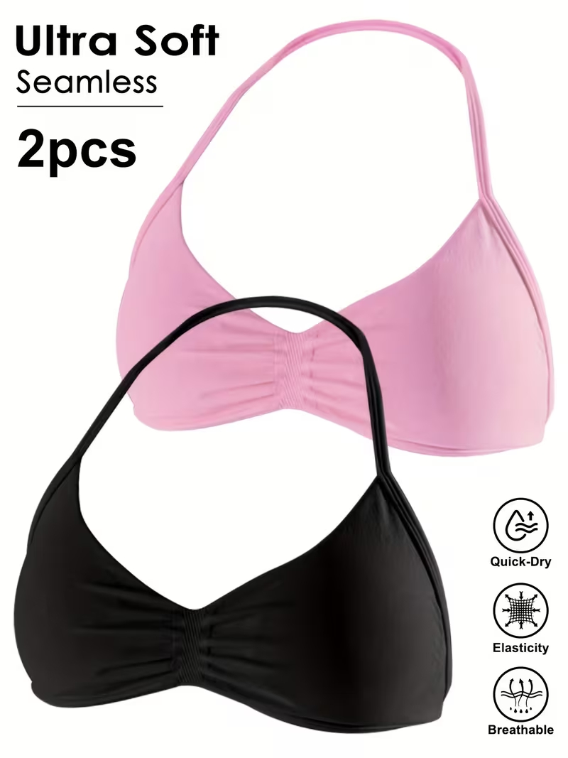 2pcs Seamless Sexy Open Back G - Crop Top Crochet 评论和价格