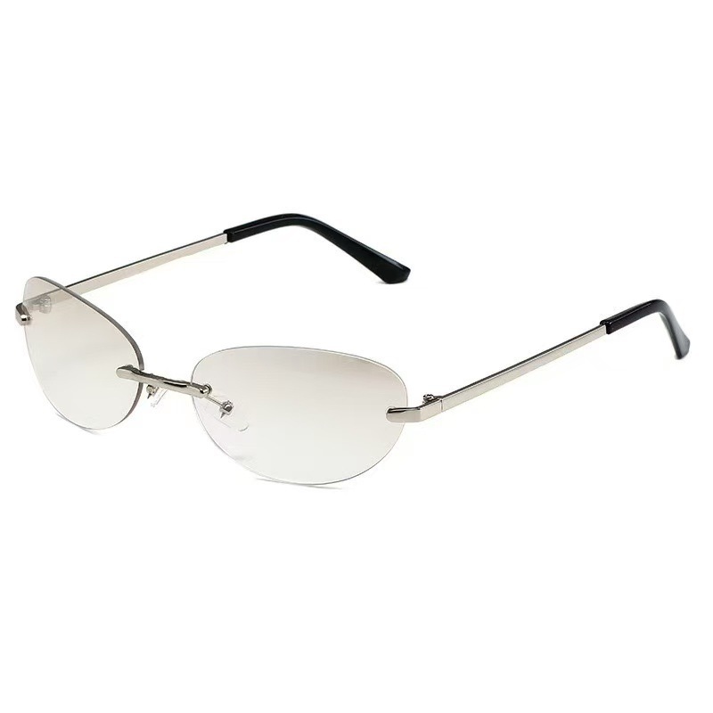 Rimless  Oval Sun Glasses for  - Sunglasses Cat Eye 评论和价格