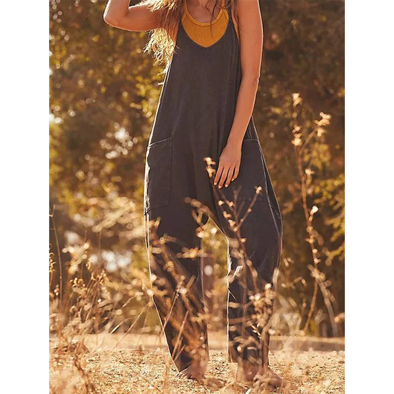 Loose Summer Jumpsuit Casual   - Jumpsuit Linen Relaxed 评论和价格