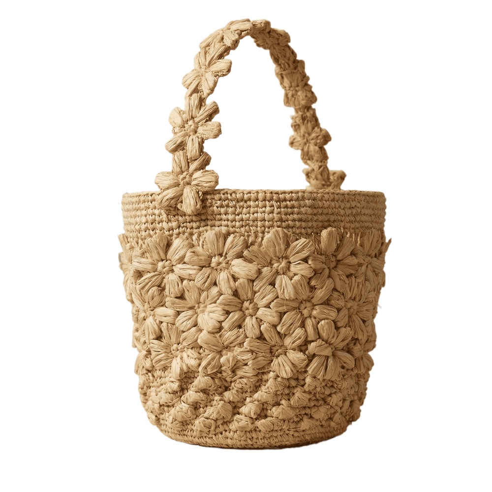 Women Summer Raffia Woven Buck - Crochet Bag Raffia 评论和价格
