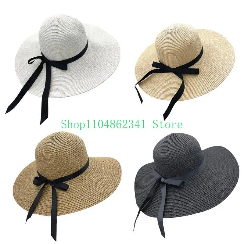 652F Elegant Floppy Straw Hat  - Hat Floppy Wide 评论和价格